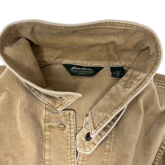 Y2K Eddie Bauer Tan Corduroy Barn Coat Chore Jacket Size XL Button Faded Retro - Picture 10 of 16